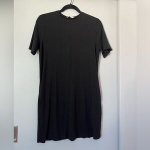 Reformation Black Ribbed Dress